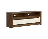 TV unit RUSO 149 cm, 3 drawers, april oak with pearl gloss