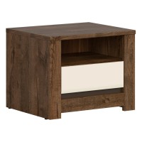 Bedside table RUSO 54 cm, 1 drawer, april oak with pearl gloss