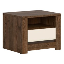 Bedside table RUSO 54 cm, 1 drawer, april oak with pearl gloss