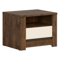 Bedside table RUSO 54 cm, 1 drawer, april oak with pearl gloss