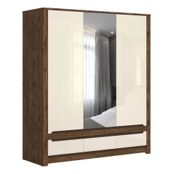 Wardrobe RUSO 178 cm, 2 doors, april oak with pearl gloss
