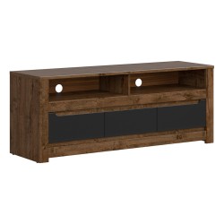 TV unit RUSO 149 cm, 3 drawers, april oak with black