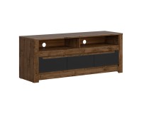 TV unit RUSO 149 cm, 3 drawers, april oak with black TV unit RUSO 149 cm, 3 drawers, april oak with black