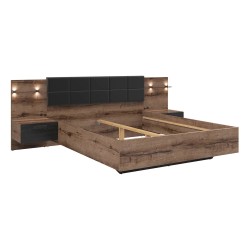 Bed KASSEL 160 x 200, monastery oak with black oak