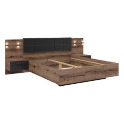 Bed KASSEL 160 x 200, monastery oak with black oak Bed KASSEL 160 x 200, monastery oak with black oak