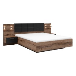 Bed KASSEL 160 x 200, with storage box, monastery oak with black oak Bed KASSEL 160 x 200, with storage box, monastery oak with black oak