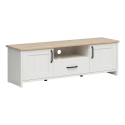 מזנון טלוויזיה LOKSA 160, 2 דלתות ו 1 מגירה, אורן אנדרסן לבן עם אלון גרנדסון מזנון טלוויזיה LOKSA 160, 2 דלתות ו 1 מגירה, אורן אנדרסן לבן עם אלון גרנדסון