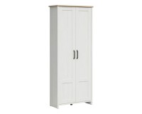 Wardrobe LOKSA 85 cm, 2 doors, white andersen pine with grandson oak