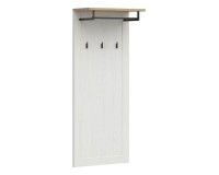 Wall coat rack LOKSA 59 cm, white andersen pine with grandson oak