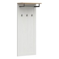 Wall coat rack LOKSA 59 cm, white andersen pine with grandson oak