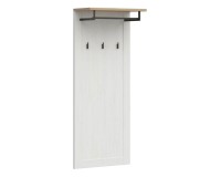 Wall coat rack LOKSA 59 cm, white andersen pine with grandson oak