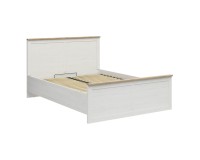 Кровать LOKSA 160 x 200, с ящиком для белья, сосна андерсен белая с дубом грандсон