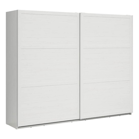Wardrobe LOKSA 270 cm, white andersen pine with grandson oak