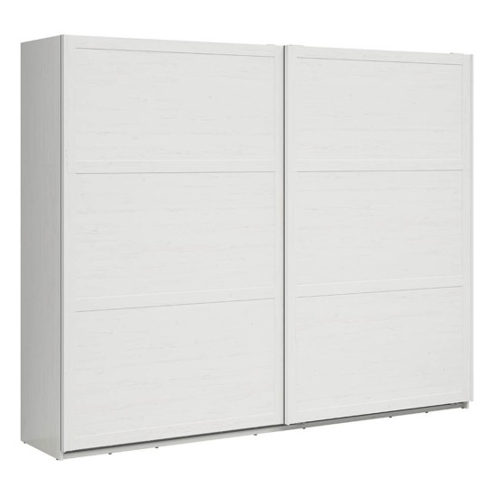 Wardrobe LOKSA 270 cm, white andersen pine with grandson oak