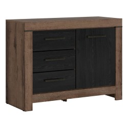 Chest of drawers BALIN 112 cm, 1 door and 3 drawers, monastery oak with black oak