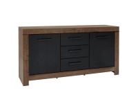 Chest of drawers BALIN 160 cm, 2 doors and 3 drawers, monastery oak with black oak