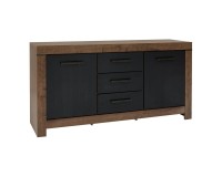 Chest of drawers BALIN 160 cm, 2 doors and 3 drawers, monastery oak with black oak
