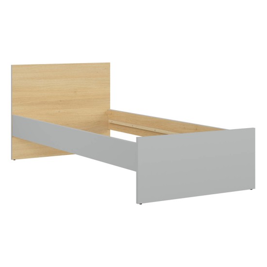 Bed NANDU 90 x 200, grey with oak