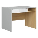 Desk NANDU 100 cm, 1 drawer, grey with oak