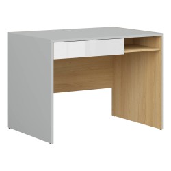 Desk NANDU 100 cm, 1 drawer, grey with oak