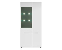 Display cabinet AZTECA 90 cm, white with white high gloss