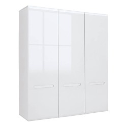 Wardrobe AZTECA 180 cm, 3 doors, white with white high gloss Wardrobe AZTECA 180 cm, 3 doors, white with white high gloss