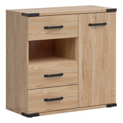 Chest of drawers LARA 90 cm, 1 door and 3 drawers, belarus ash