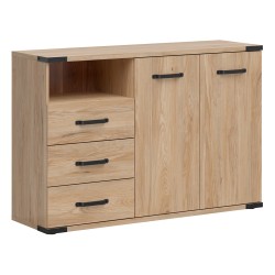 Chest of drawers LARA 130 cm, 2 doors and 3 drawers, belarus ash
