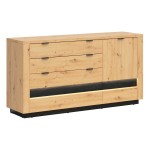 Chest of drawers OSTIA 161 cm, 1 door and 4 drawers, artisan oak with black oak