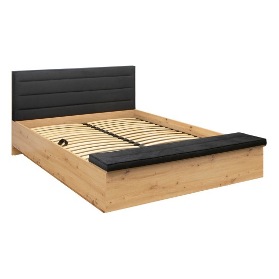 מיטה OSTIA 160 x 200, עם ארגז מצעים, אלון ארטיסן