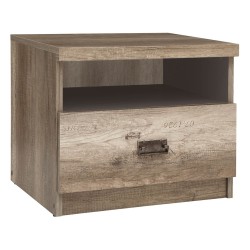 Bedside table MALCOLM 50 cm, 1 drawer, oak with grey