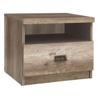 Тумба прикроватная MALCOLM 50 см, 1 ящик, дуб с серым
