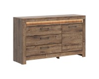 Комод TORIN 157 см, 1 дверь и 3 ящика, дуб