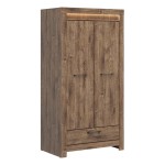 Wardrobe TORIN 102 cm, 2 doors and 1 drawer, oak