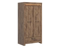 Wardrobe TORIN 102 cm, 2 doors and 1 drawer, oak
