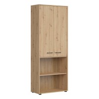 Шкаф книжный SPACE 80 см, 2 двери, дуб артисан, вариант REG2D/200/F12