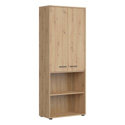 Шкаф книжный SPACE 80 см, 2 двери, дуб артисан, вариант REG2D/200/F12