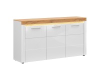 Комод HORTON 170 см, 3 двери, белый с дубом Комод HORTON 170 см, 3 двери, белый с дубом