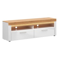 Тумба ТВ HORTON 166 см, 2 ящика, белый с дубом