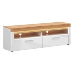 Тумба ТВ HORTON 166 см, 2 ящика, белый с дубом
