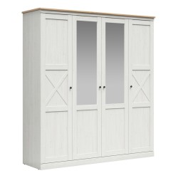 Wardrobe FRIJA 203 cm, 2 doors, white andersen pine with artisan oak Wardrobe FRIJA 203 cm, 2 doors, white andersen pine with artisan oak