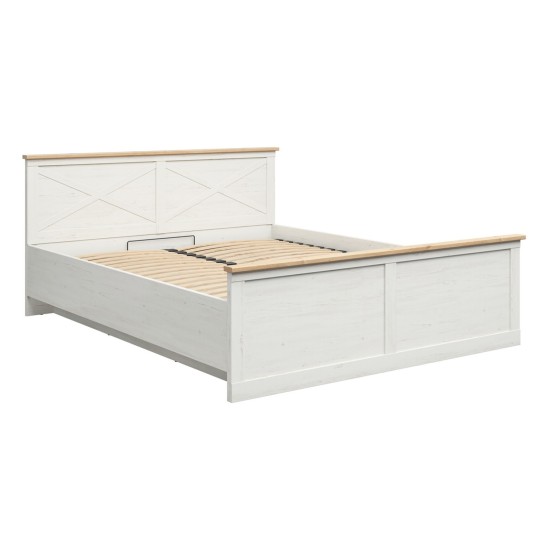 מיטה FRIJA 180 x 200, אורן אנדרסן לבן עם אלון ארטיסן