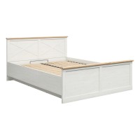 Кровать FRIJA 160 x 200, сосна андерсен белая с дубом артисан