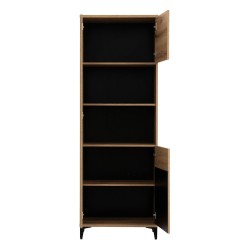 Bookcase ARIS 68 cm, 3 doors, left or right, evoke oak with black gloss