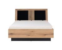 Кровать ARIS 180 x 200, с ящиком для белья, дуб эвок и чёрный