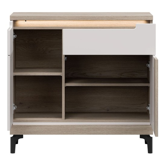 Комод ASTON 90 см, 2 двери и 1 ящик, дуб кремона и кашемир, фасады кашемир и дуб кремона Комод ASTON 90 см, 2 двери и 1 ящик, дуб кремона и кашемир, фасады кашемир и дуб кремона