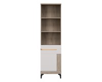 Шкаф книжный ASTON 55 см, 1 дверь, дуб кремона и кашемир, фасады кашемир и дуб кремона Шкаф книжный ASTON 55 см, 1 дверь, дуб кремона и кашемир, фасады кашемир и дуб кремона