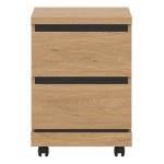 Mobile pedestal ATE 44 cm, 2 drawers, stone oak and black with stone oak fronts