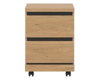 Mobile pedestal ATE 44 cm, 2 drawers, stone oak and black with stone oak fronts Mobile pedestal ATE 44 cm, 2 drawers, stone oak and black with stone oak fronts