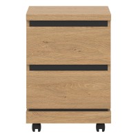 Mobile pedestal ATE 44 cm, 2 drawers, stone oak and black with stone oak fronts